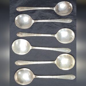 Set Of Six (6) William Rogers & Son "Exquisite" Gumbo Spoons (7-inch)